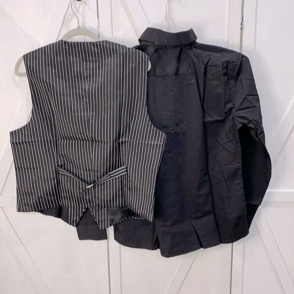 1920s Al Capone Gangster Outfits Halloween Mafia Cosplay Suit Black Pinstripe - Picture 3 of 9
